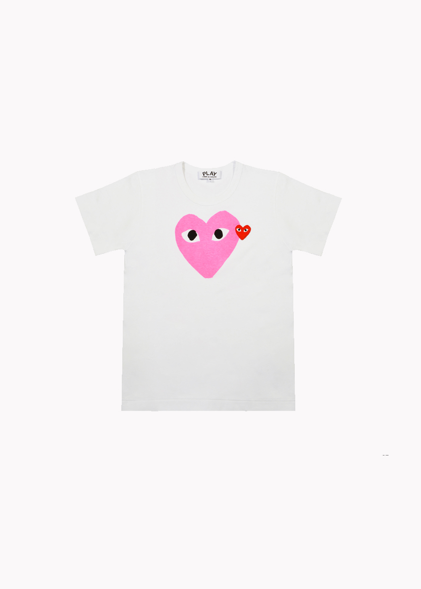 CDG Play white t shirt pink heart Gago Aix en Provence