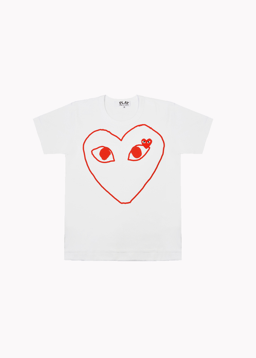 Red cdg shirt hot sale