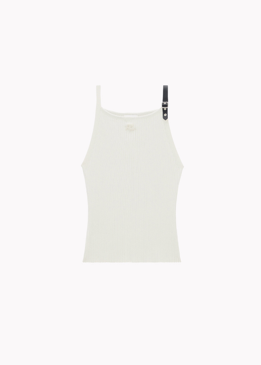 REEDITION RIB KNIT TANK TOP - courrèges