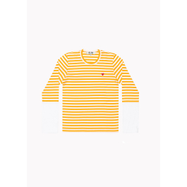 Yellow And White Striped T shirt Woman