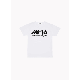 Comme des garcons play inverted text logo tee clearance
